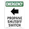 Signmission OSHA Emergency Sign, 10" Height, Rigid Plastic, Propane Shutoff Switch, Portrait, EM-P-V-10531 OS-EM-P-710-V-10531 - alternate 1